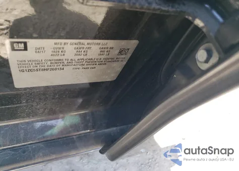 2017 Chevrolet Malibu Ls z USA, uszkodzony, nr VIN 1G1ZC5ST8HF260134